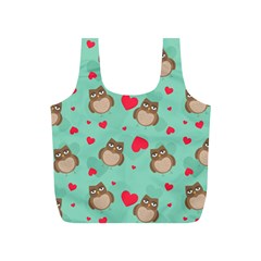 Owl Valentine s Day Pattern Full Print Recycle Bags (s) 