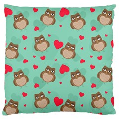 Owl Valentine s Day Pattern Standard Flano Cushion Case (one Side) by Bigfootshirtshop