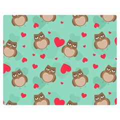 Owl Valentine s Day Pattern Double Sided Flano Blanket (medium)  by Bigfootshirtshop