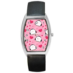 Penguin Love Pattern Barrel Style Metal Watch by Bigfootshirtshop