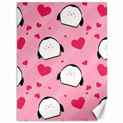 Penguin Love Pattern Canvas 36  X 48   by Bigfootshirtshop