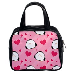 Penguin Love Pattern Classic Handbags (2 Sides) by Bigfootshirtshop