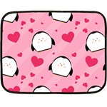 Penguin Love Pattern Fleece Blanket (Mini) 35 x27  Blanket