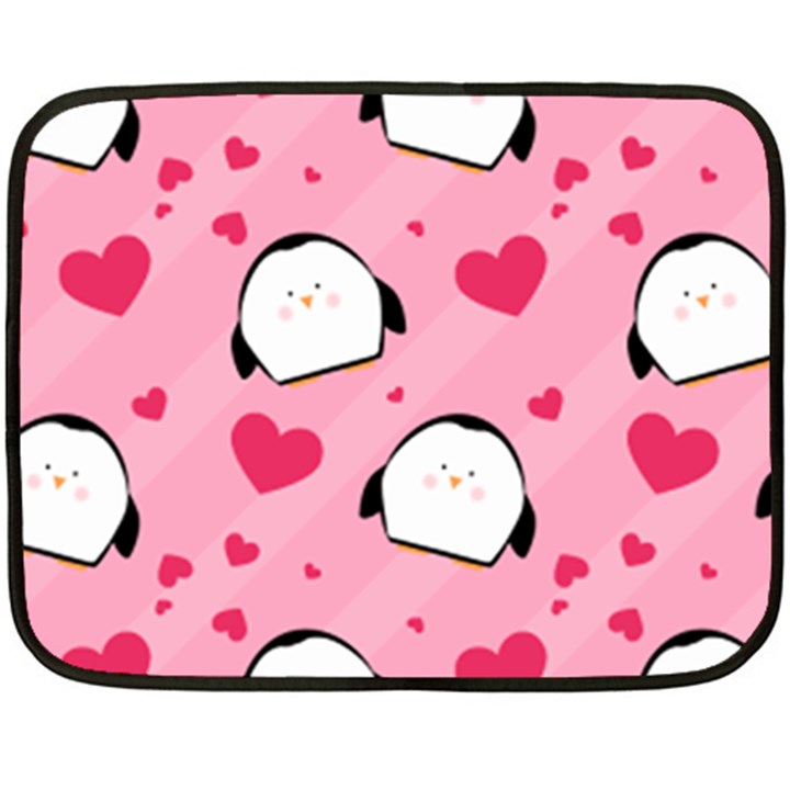 Penguin Love Pattern Fleece Blanket (Mini)