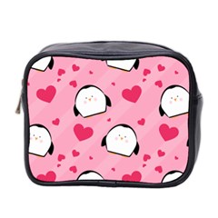 Penguin Love Pattern Mini Toiletries Bag 2-side by Bigfootshirtshop