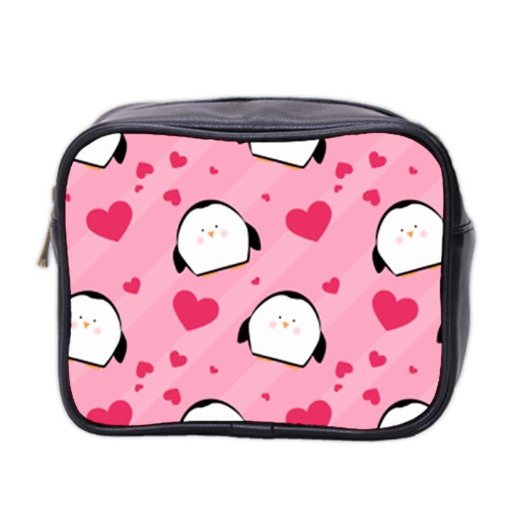 Penguin Love Pattern Mini Toiletries Bag 2-Side