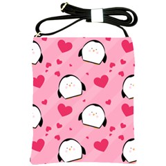 Penguin Love Pattern Shoulder Sling Bags by Bigfootshirtshop