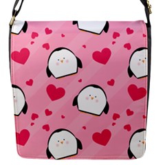 Penguin Love Pattern Flap Messenger Bag (s) by Bigfootshirtshop