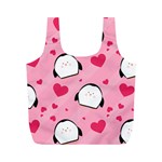 Penguin Love Pattern Full Print Recycle Bags (M)  Front