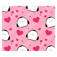 Penguin Love Pattern Double Sided Flano Blanket (small)  by Bigfootshirtshop