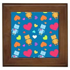 Robot Love Pattern Framed Tiles