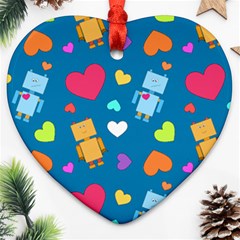 Robot Love Pattern Ornament (Heart)