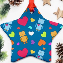 Robot Love Pattern Ornament (Star)