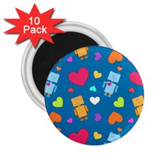 Robot Love Pattern 2.25  Magnets (10 pack) 