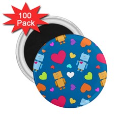 Robot Love Pattern 2.25  Magnets (100 pack) 