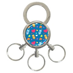 Robot Love Pattern 3-Ring Key Chains