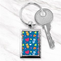 Robot Love Pattern Key Chains (Rectangle) 