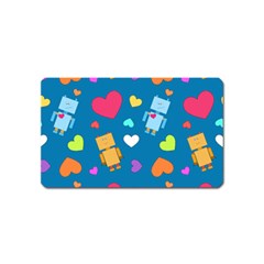 Robot Love Pattern Magnet (Name Card)