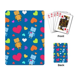 Robot Love Pattern Playing Card by Bigfootshirtshop