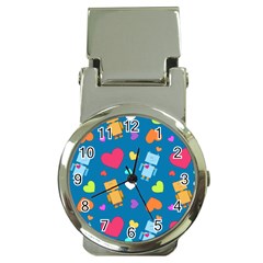 Robot Love Pattern Money Clip Watches