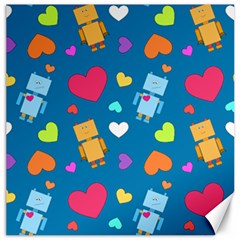 Robot Love Pattern Canvas 12  x 12  