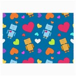 Robot Love Pattern Large Glasses Cloth (2-Side) Front