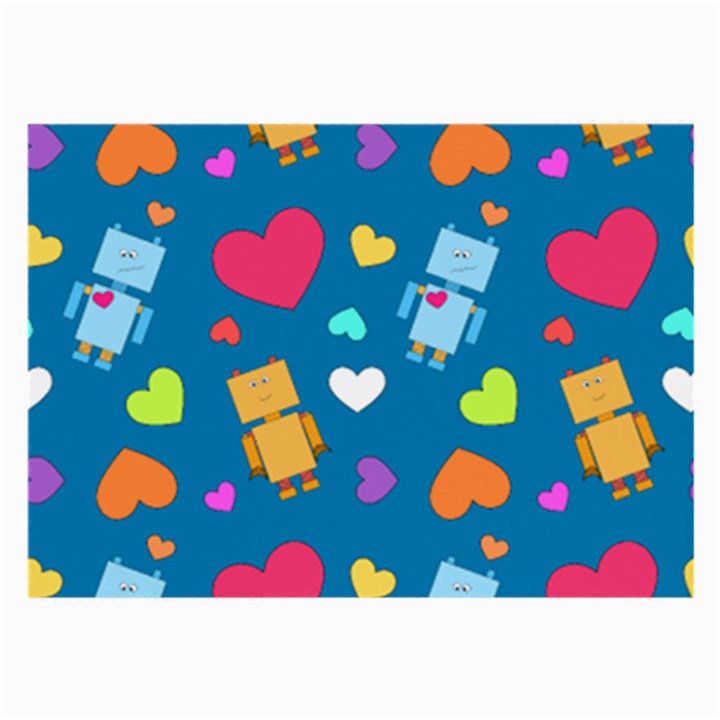 Robot Love Pattern Large Glasses Cloth (2-Side)