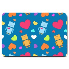 Robot Love Pattern Large Doormat 