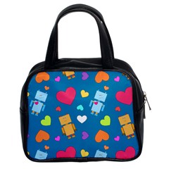 Robot Love Pattern Classic Handbags (2 Sides) by Bigfootshirtshop