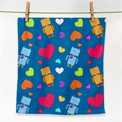 Robot Love Pattern Face Towel