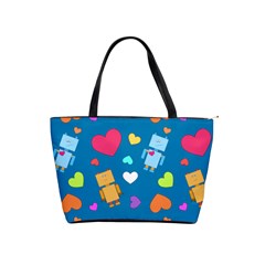 Robot Love Pattern Shoulder Handbags