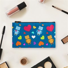 Robot Love Pattern Cosmetic Bag (Small) 