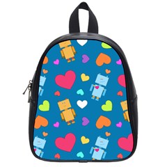 Robot Love Pattern School Bag (Small)