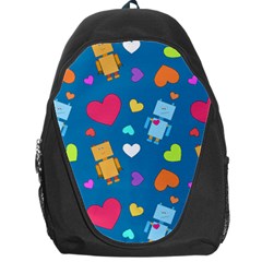 Robot Love Pattern Backpack Bag by Bigfootshirtshop