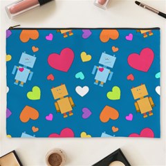 Robot Love Pattern Cosmetic Bag (XXXL) 