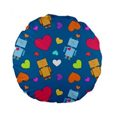 Robot Love Pattern Standard 15  Premium Round Cushions