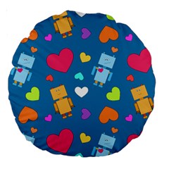 Robot Love Pattern Large 18  Premium Round Cushions