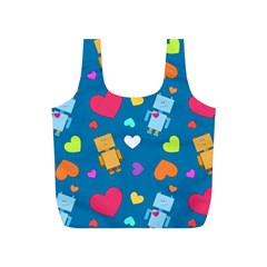 Robot Love Pattern Full Print Recycle Bags (S) 