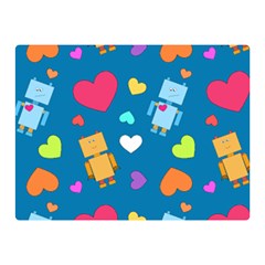 Robot Love Pattern Double Sided Flano Blanket (Mini) 