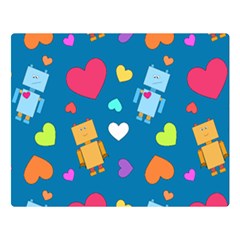 Robot Love Pattern Double Sided Flano Blanket (Large) 