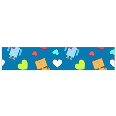 Robot Love Pattern Small Flano Scarf by Bigfootshirtshop