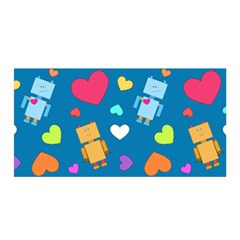 Robot Love Pattern Satin Wrap by Bigfootshirtshop