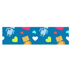 Robot Love Pattern Satin Scarf (Oblong)