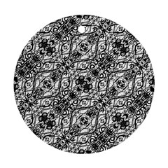 Black And White Ornate Pattern Ornament (round) by dflcprints