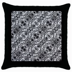 Black And White Ornate Pattern Throw Pillow Case (black) by dflcprints