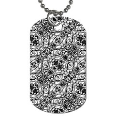 Black And White Ornate Pattern Dog Tag (two Sides) by dflcprints