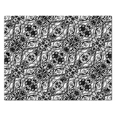 Black And White Ornate Pattern Rectangular Jigsaw Puzzl by dflcprints