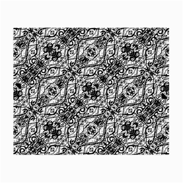 Black and White Ornate Pattern Small Glasses Cloth (2-Side)