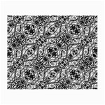 Black and White Ornate Pattern Small Glasses Cloth (2-Side) Back