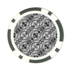 Black And White Ornate Pattern Poker Chip Card Guard by dflcprints